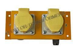 110V 2X16A WALL MOUNTED METAL TWIN SOCKET BOX (NO INPUT LEAD & PLUG)